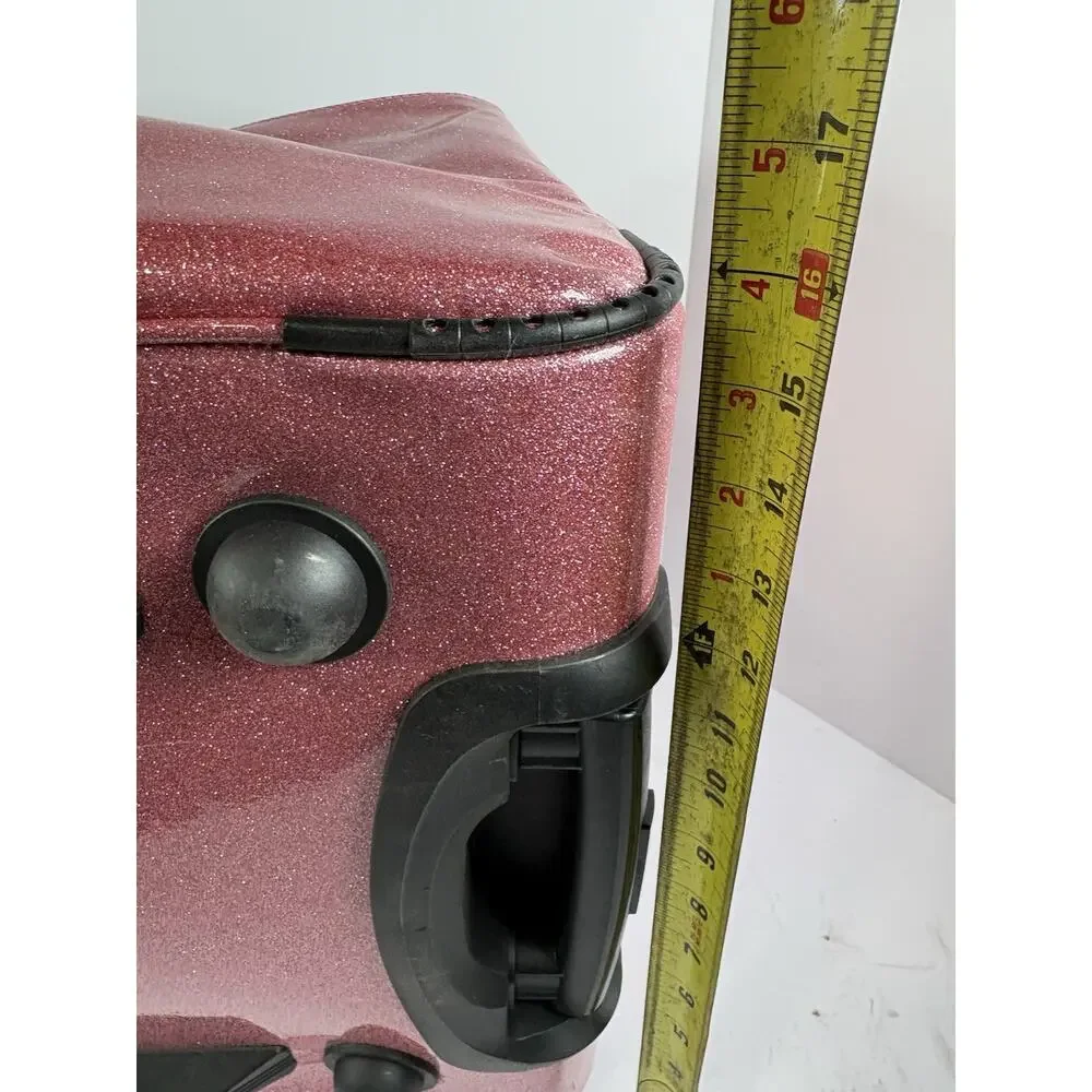 FANWOLI Rolling Pet Carrier Bag Pink Glitter Wheeled Travel Dog Cat